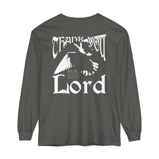 Thank You Lord Garment-dyed Long Sleeve T-Shirt