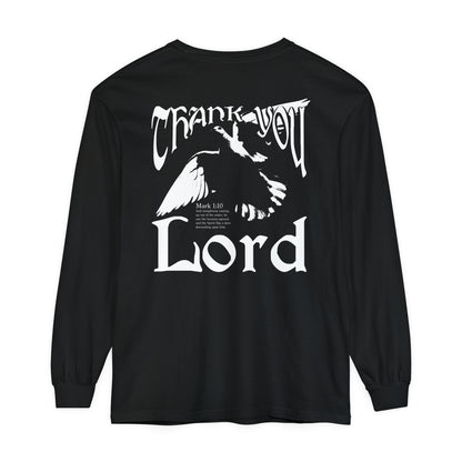 Thank You Lord Garment-dyed Long Sleeve T-Shirt