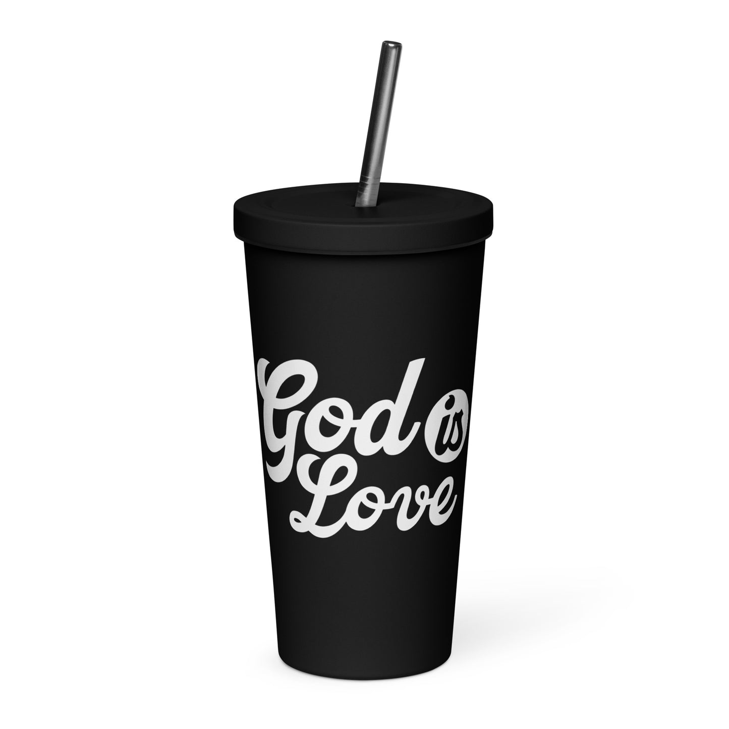 God is Love Tumbler with a straw