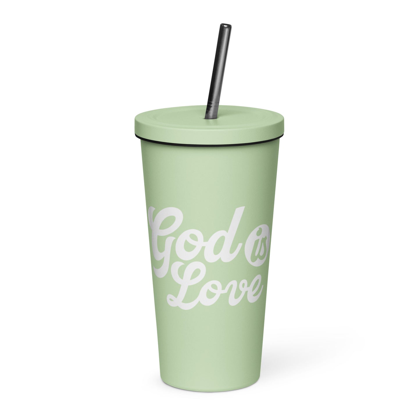 God is Love Tumbler with a straw