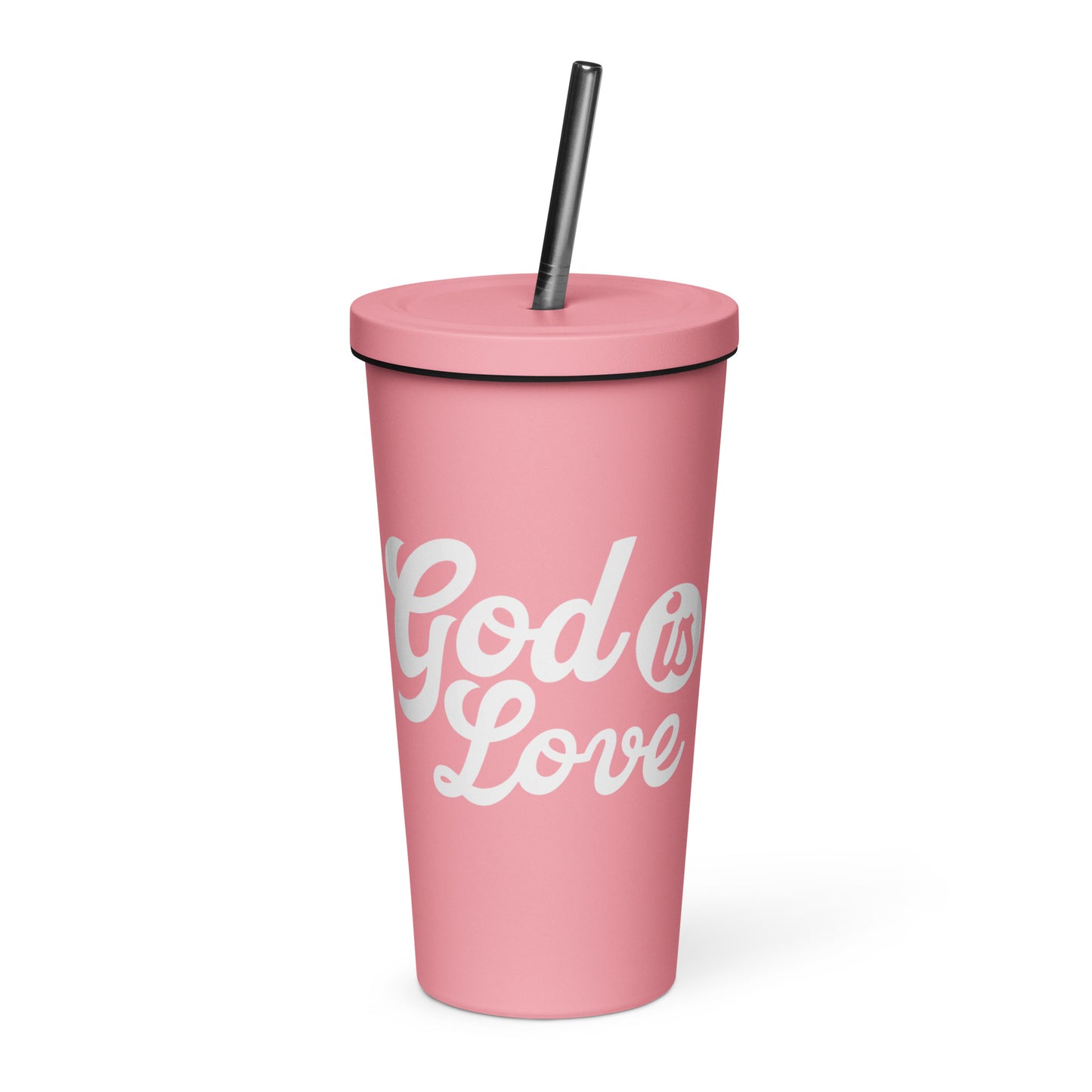 God is Love Tumbler with a straw